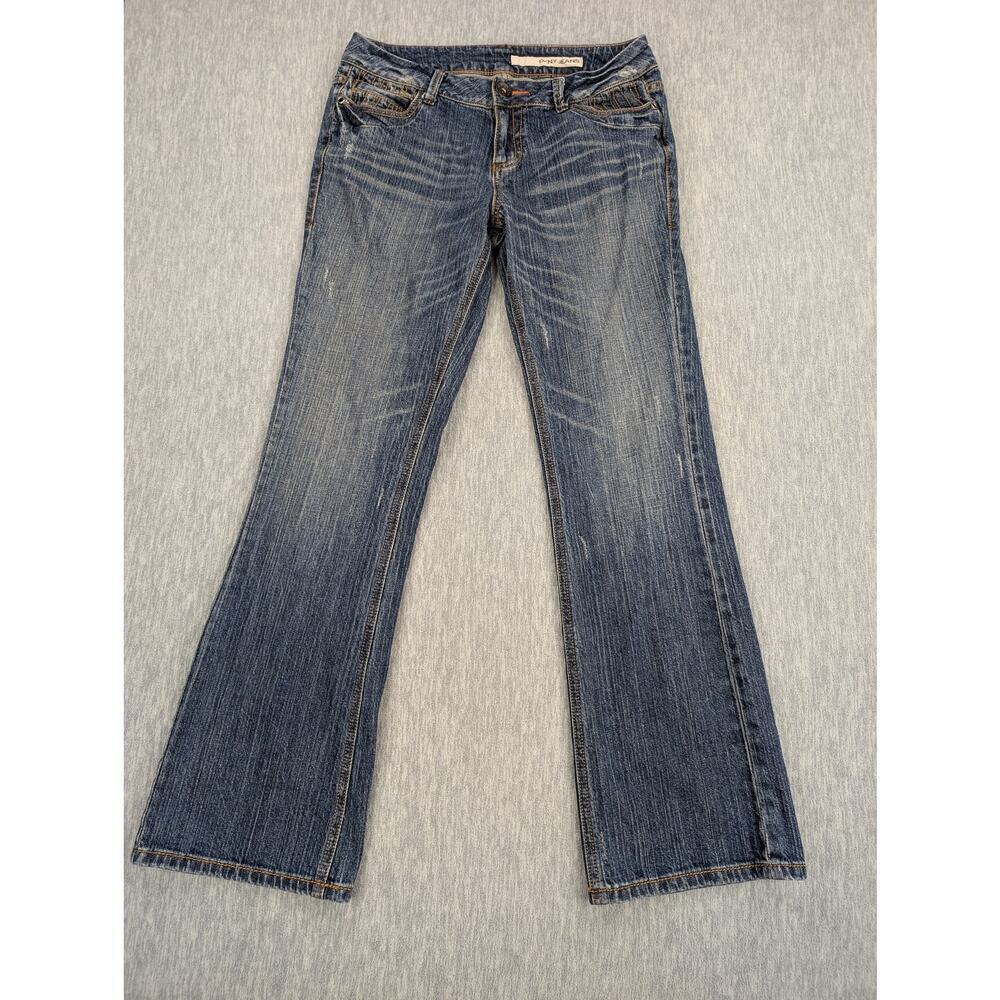DKNY Jeans Womens Jeans Size 6 Bootcut Distressed Zipper Pockets Denim Pants Y2K
